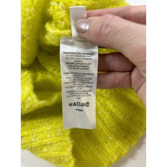 By Anthropologie Honore Sweater Highlighter Yellow XS Wool Blend Fluorescent - Picture 10 of 13